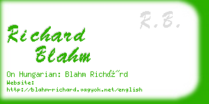 richard blahm business card